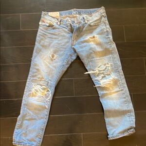 Polo Ralph Lauren Light Blue Distressed Skinny Jeans